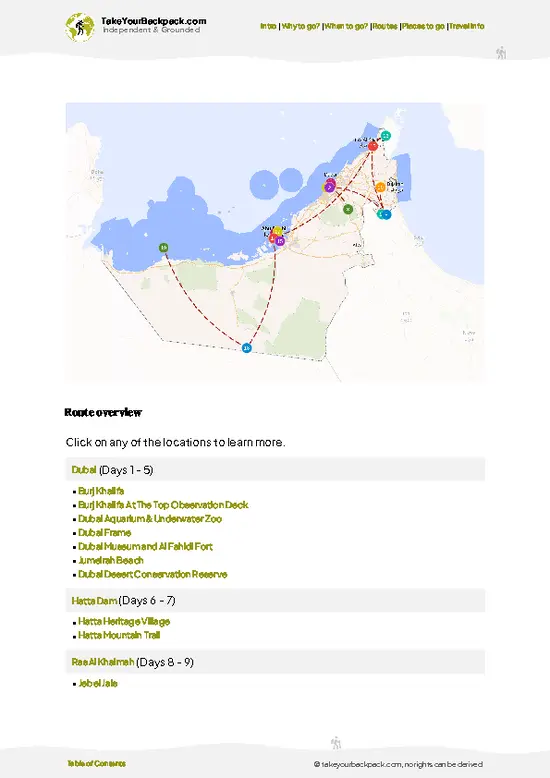 example page 4 from our offline Travel Guide for United Arab Emirates